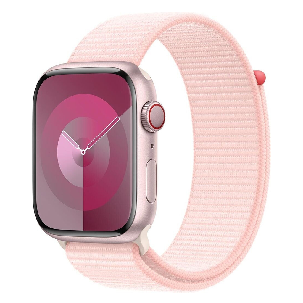 Bracelet sport en nylon rose clair pour Apple Watch