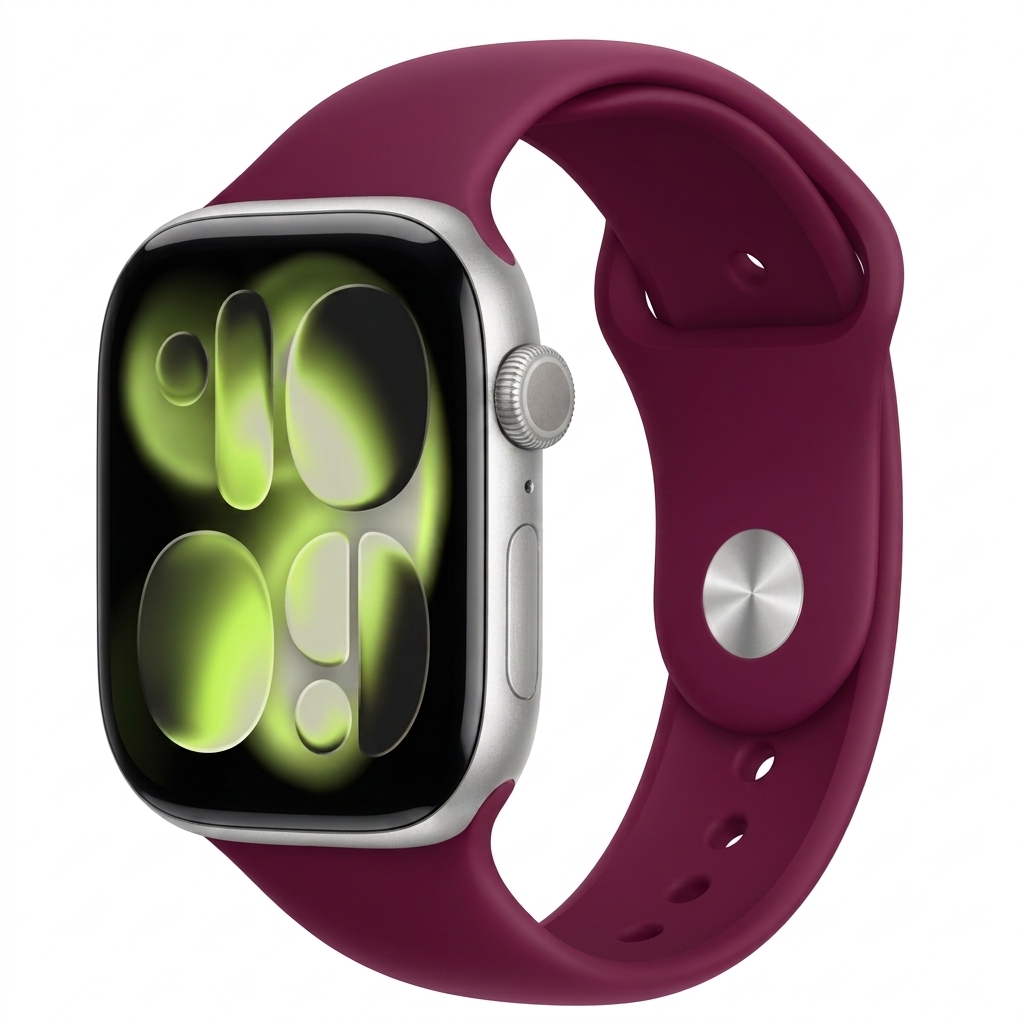 Bracelet sport en silicone bordeaux pour Apple Watch